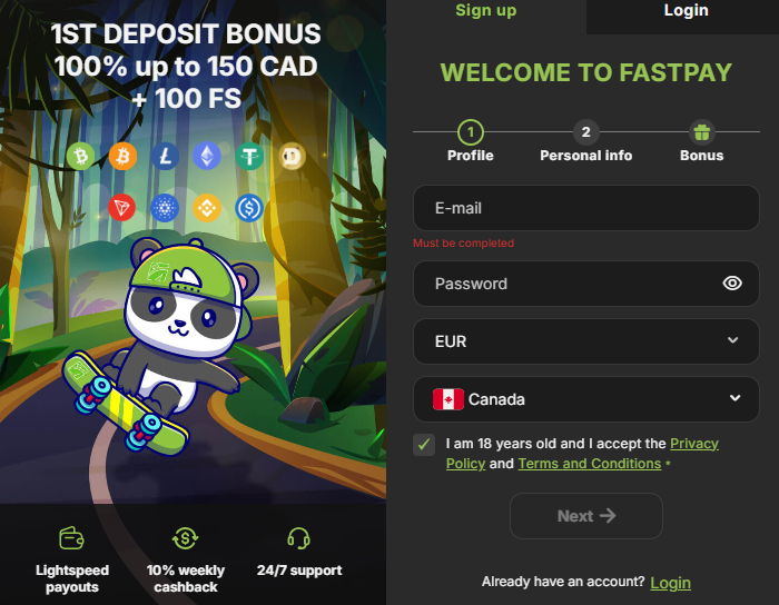 Fastpay Casino Register